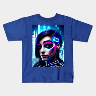 Cyberpunk Hotties (24) - Beautiful Sci fi Women Kids T-Shirt